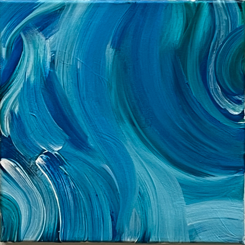 Aqua Waves -painting by Janet Gervers-2018- Donated to Safe Place for Youth