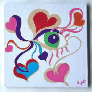 Eye Heart You, Janet Gervers, Posca Marker on Canvas, 2024