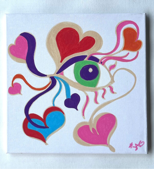 Eye Heart You, Janet Gervers, Posca Marker on Canvas, 2024
