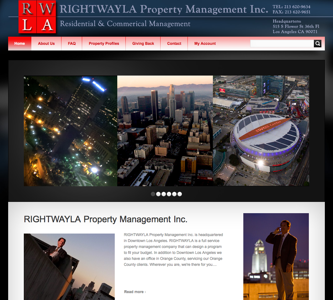 Wordpress Blog Website for Rightwayla Property Management in Downtown Los Angeles